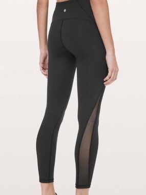 Black High-Waisted Mesh  Lululemon Leggings
